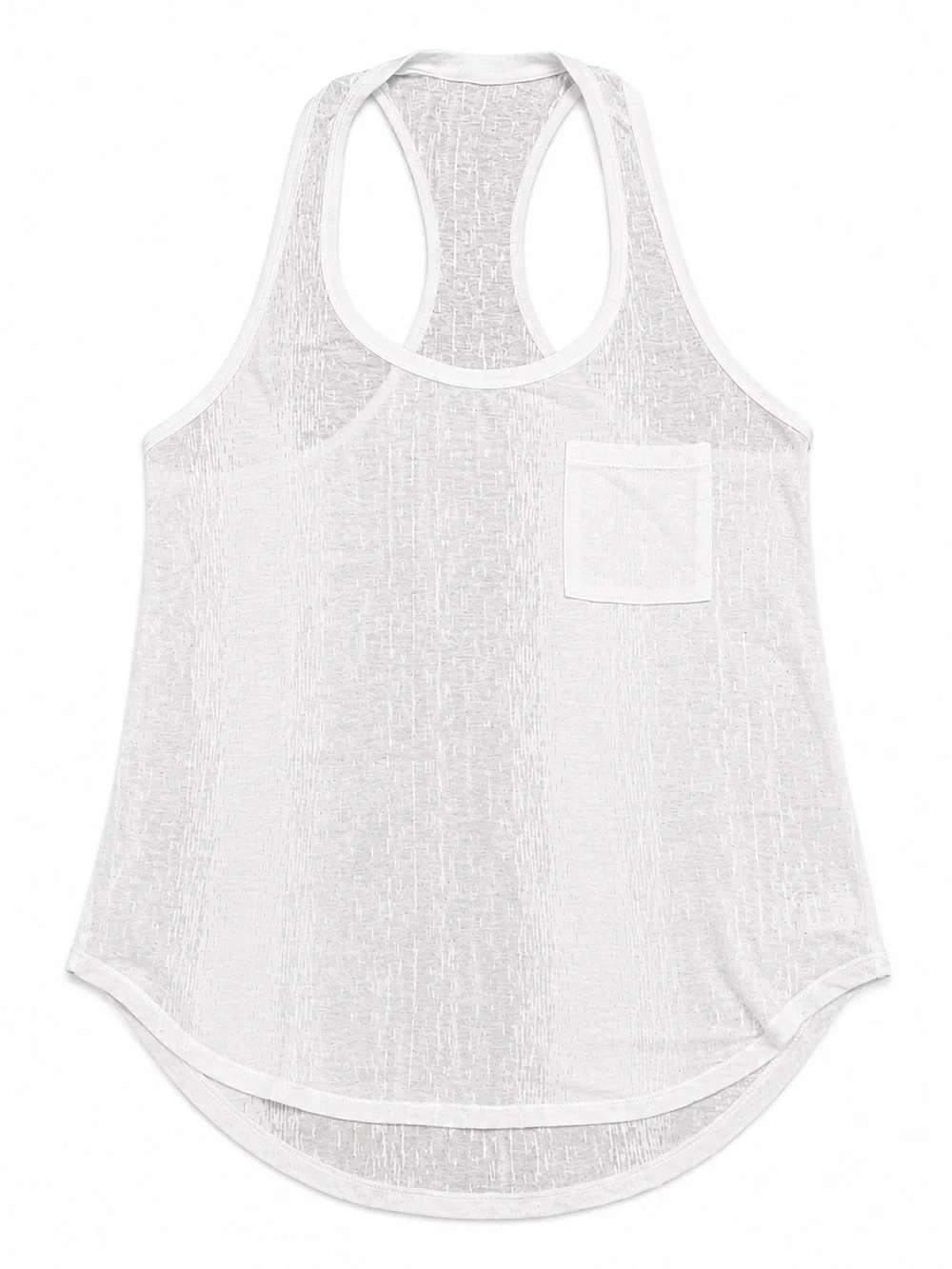 Lululemon White Slub Racerback Pocket Tank Top Size Medium